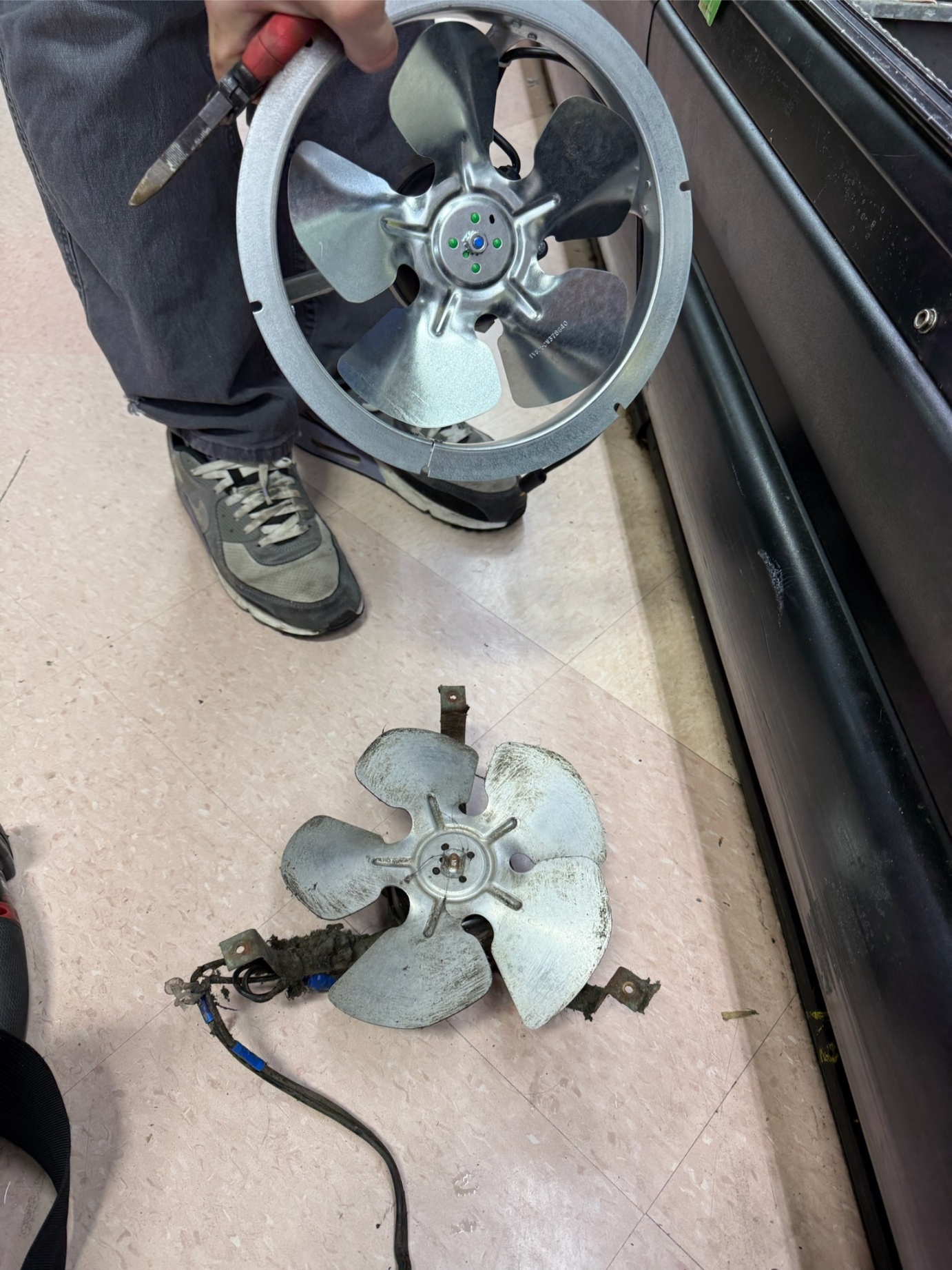 OEM condenser fan motor replacement during Rock Hard commercial refrigeration repair — Plano TX service